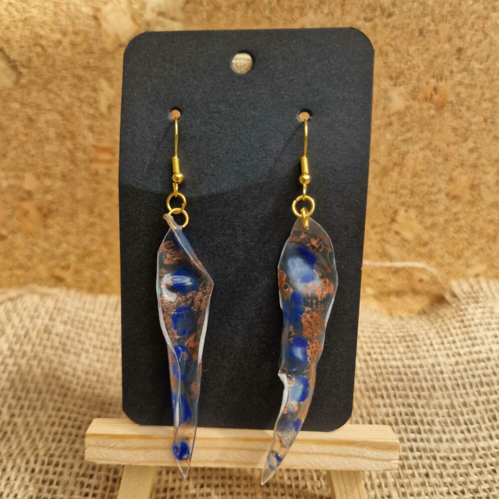 boucles plastique recyclé bleu cuivre